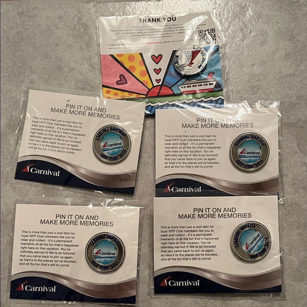 Carnival Cruise Line Pins Set